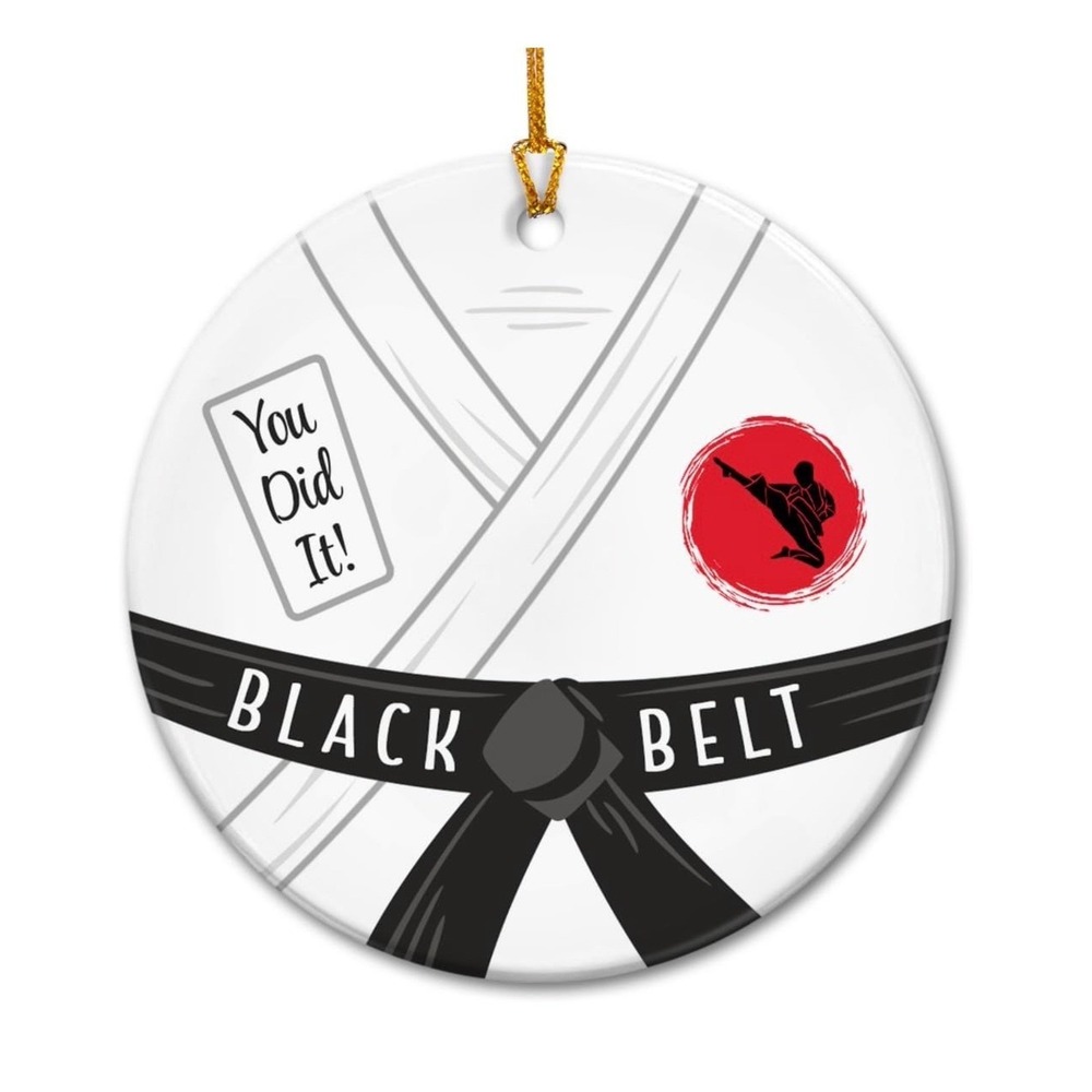 New Veryhomy Karate Black Belt Christmas Ornament Ceramic Martial Arts Gift